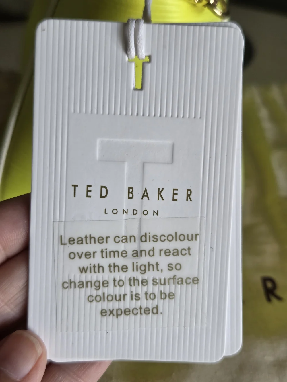 Ted Baker London NWT Bow Micro Leather Tote Bag Neon Yellow Lime Crossbody